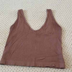 Free people taupe ribbed tank top